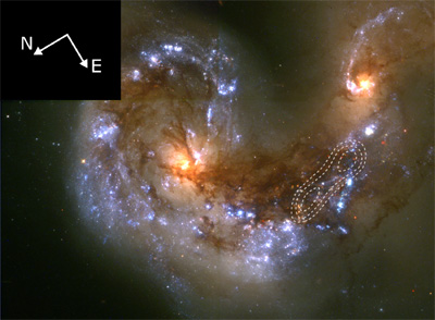 アンテナ銀河（HST image, ESA/NASA）