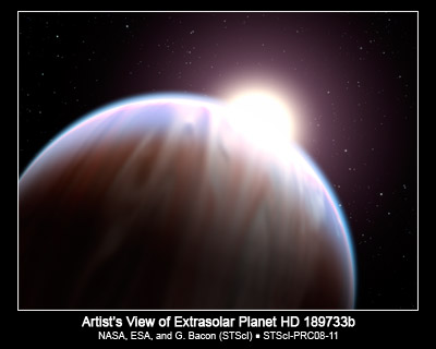  HD189733b[ESA/ NASA/ UCL (G. Tinetti)]