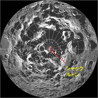 月探査機クレメンタインによる月の南極付近