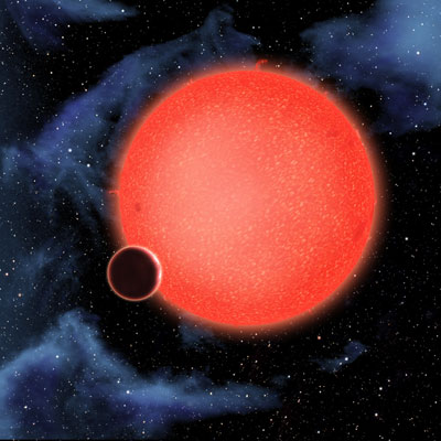 水の惑星ＧＪ１２１４ｂの想像図[ NASA, ESA, and D. Aguilar (Harvard-Smithsonian Center for Astrophysics)]