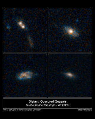 クェーサーの母銀河（[NASA, ESA, and K. Schawinski (Yale University)]）