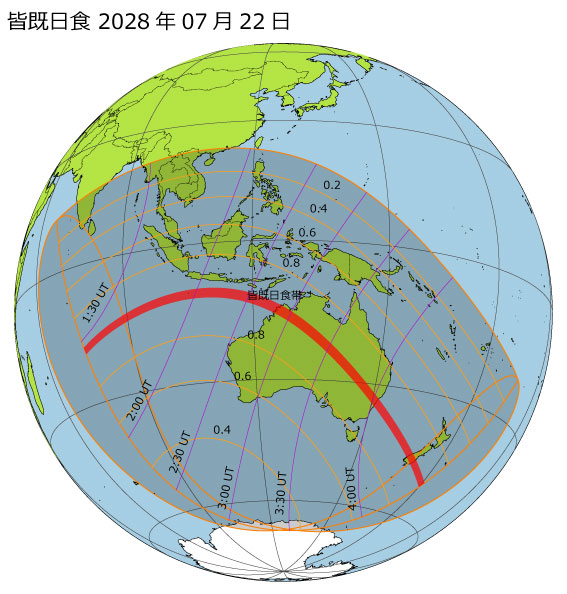 2028年07月22日 金環日食