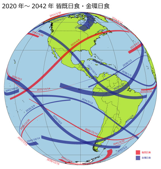 皆既日食・金環日食（南北アメリカ）